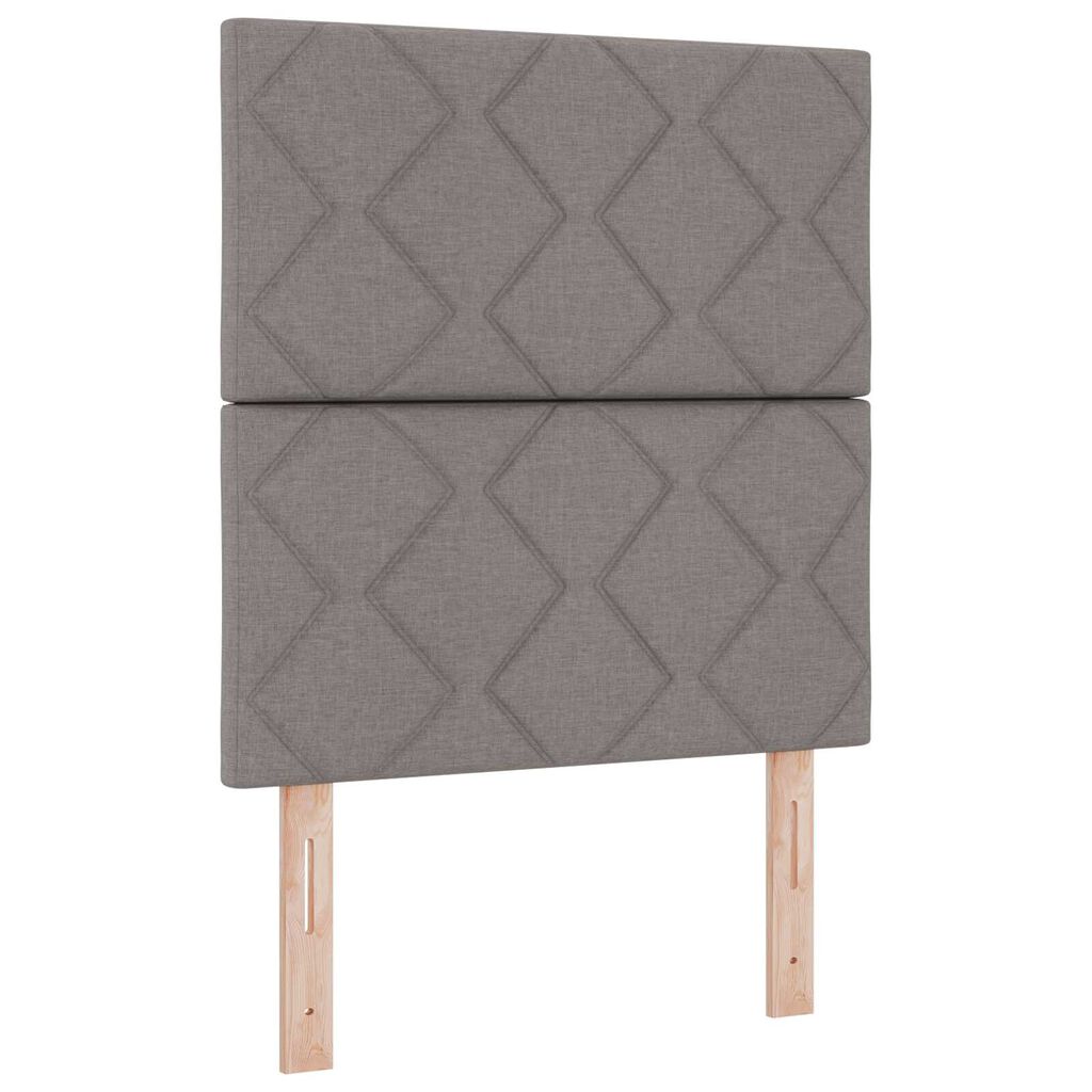 κρεβάτι Box Spring με στρώμα & LED taupe 80x200 εκ. ύφασμα