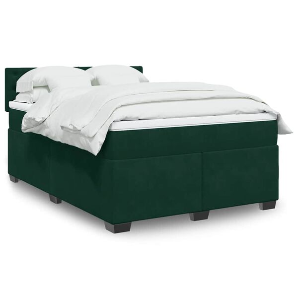 vidaXL &Kappa;&rho;&epsilon;&beta;ά&tau;&iota; Boxspring &mu;&epsilon; &Sigma;&tau;&rho;ώ&mu;&alpha; &Sigma;&kappa;&omicron;ύ&rho;&omicron; &Pi;&rho;ά&sigma;&iota;&nu;&omicron; 140x190&epsilon;&kappa;. &Beta;&epsilon;&lambda;&omicron;ύ&delta;&iota;&nu;&omicron;