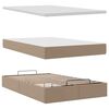 vidaXL Οθωμανικό κρεβάτι με στρώματα & LEDs Cappuccino Faux Leather
