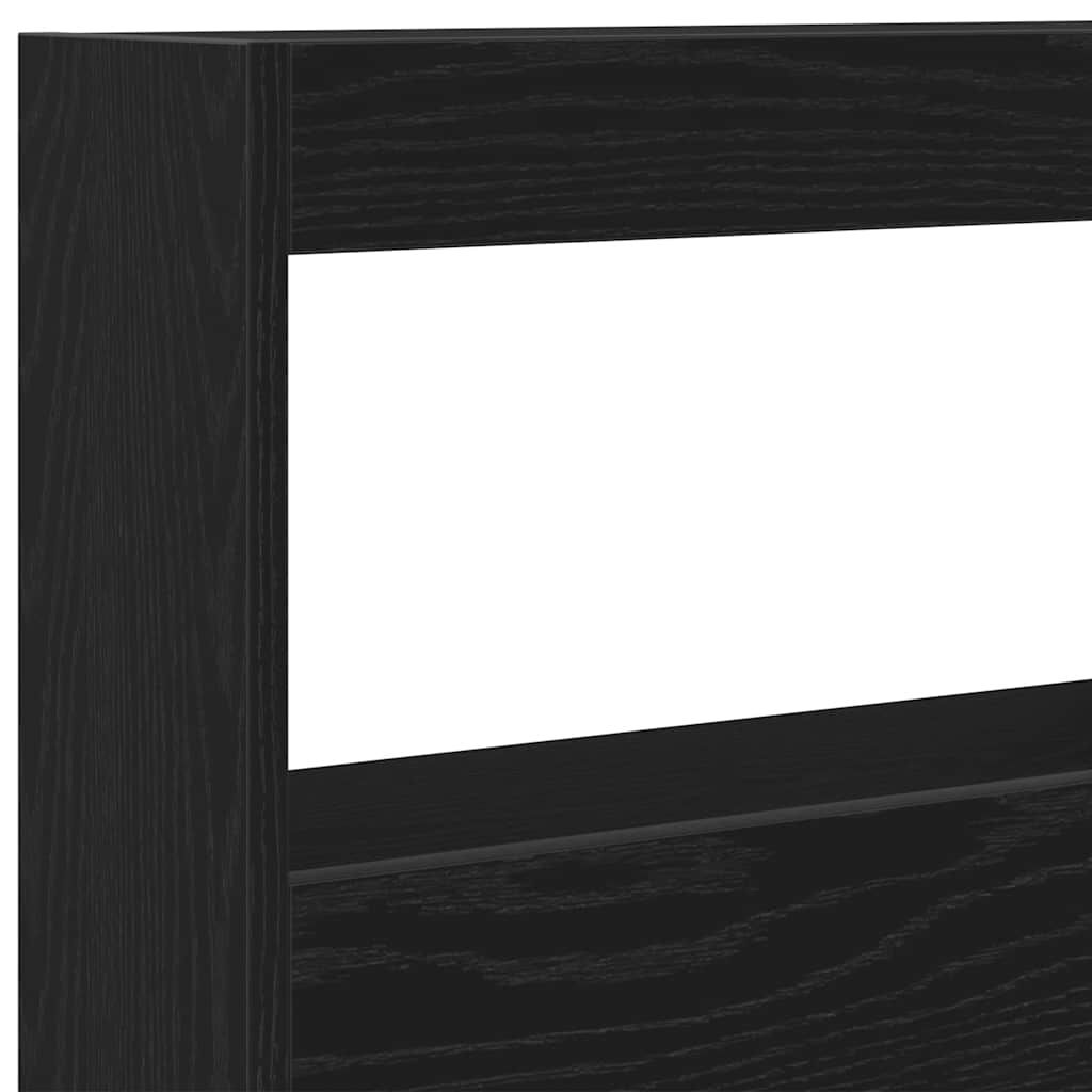 vidaXL Κεφαλάρι με Αποθηκευτικό Χώρο & LED Μαύρο Δρυς 100x17x102 εκ.