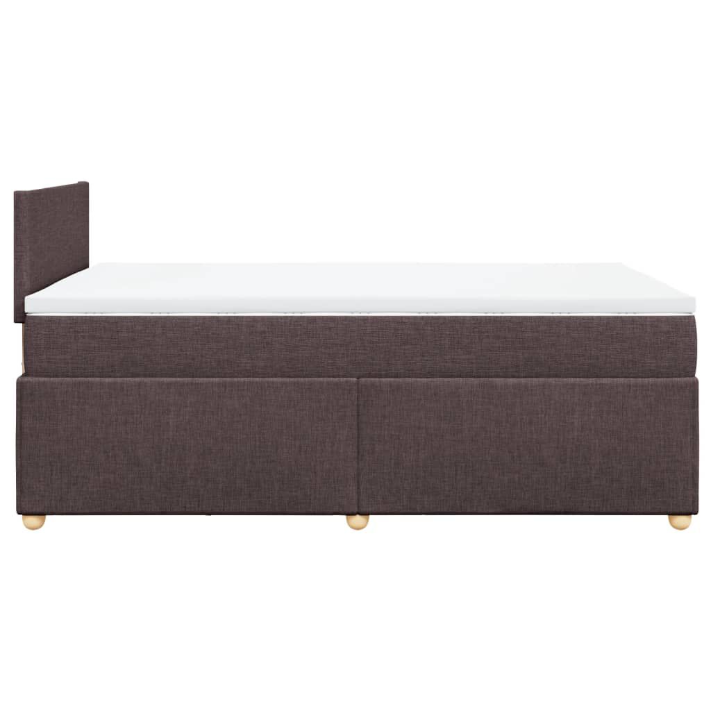vidaXL Κρεβάτι Boxspring με Στρώμα Σκούρο Καφέ 120x190 εκ Υφασμάτινο