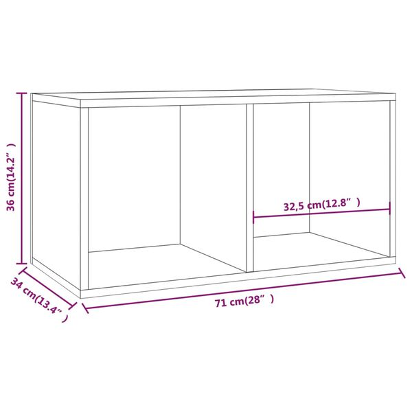 vidaXL Έπιπλο Δίσκων Βινυλίου Μαύρο 71x34x36 εκ. Επεξεργ. Ξύλο