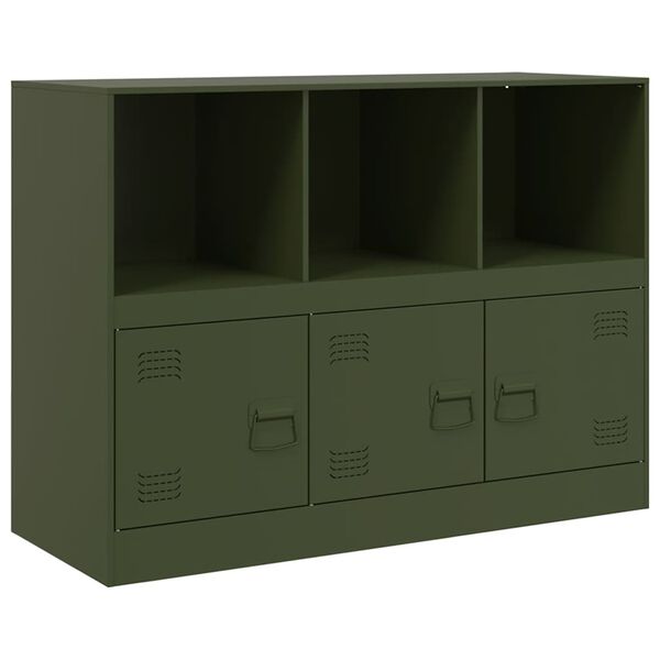 vidaXL Ντουλάπι Πράσινο Λαδί 99x39x73 εκ. από Ατσάλι