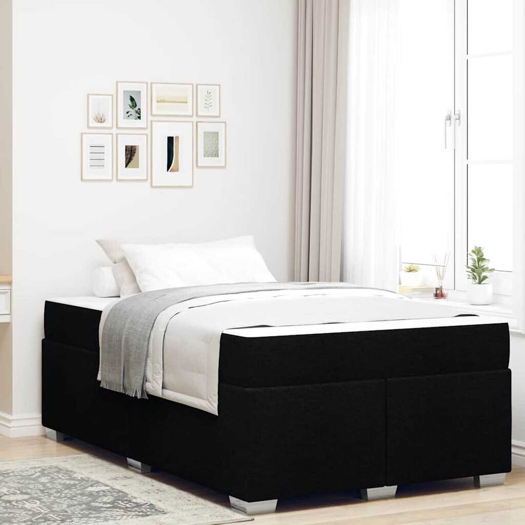 vidaXL Σκελετός Κρεβατιού Μαύρο 120 x 190 cm ύφασμα