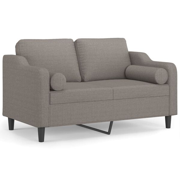 vidaXL Καναπές Διθέσιος Taupe 120 εκ. Υφασμάτινος Διακ. Μαξιλάρια