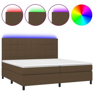 vidaXL &Kappa;&rho;&epsilon;&beta;ά&tau;&iota; Boxspring &mu;&epsilon; &Sigma;&tau;&rho;ώ&mu;&alpha; & LED &Sigma;&kappa;.&Kappa;&alpha;&phi;έ 200x200&epsilon;&kappa;. &Upsilon;&phi;&alpha;&sigma;&mu;ά&tau;&iota;&nu;&omicron;