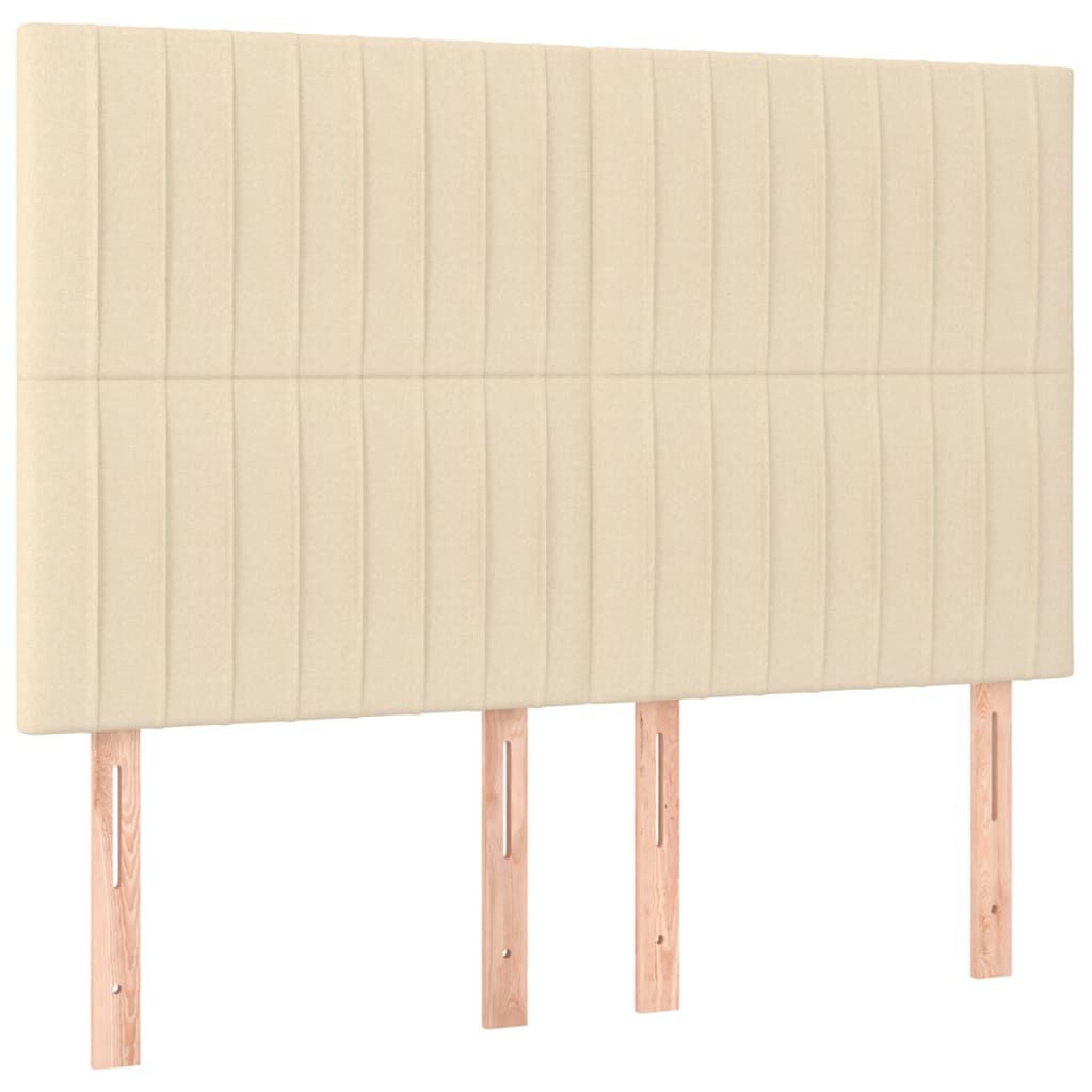 vidaXL Κρεβάτι Boxspring με Στρώμα Κρεμ 140x200 εκ. Υφασμάτινο