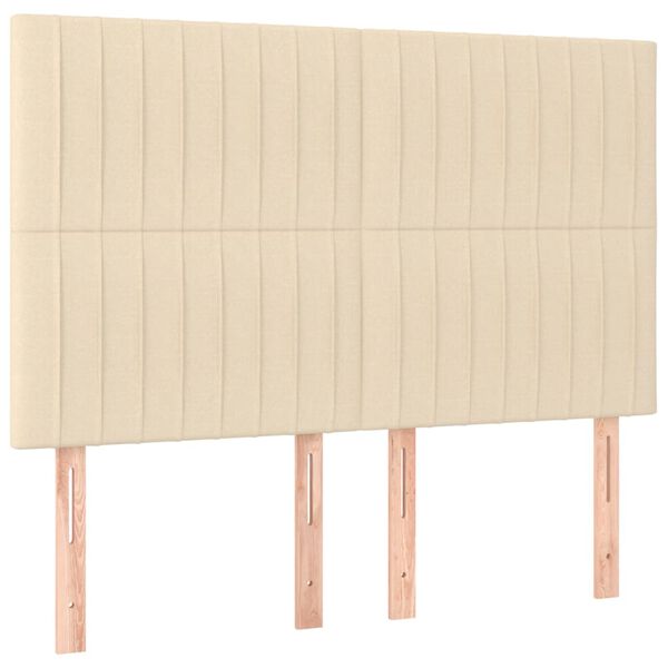 vidaXL Κρεβάτι Boxspring με Στρώμα Κρεμ 140x200 εκ. Υφασμάτινο
