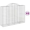 vidaXL Συρματοκιβώτια Τοξωτά 8 τεμ. 200x50x140/160 εκ. Γαλβαν. Ατσάλι
