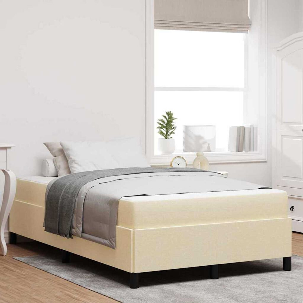 vidaXL Κρεβάτι με ελατήρια Κρέμα και Μαύρο 120 x 200 cm