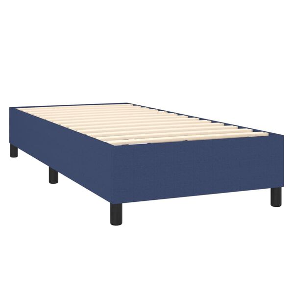 vidaXL Κρεβάτι Boxspring με Στρώμα Μπλε 100 x 200 εκ. Υφασμάτινο
