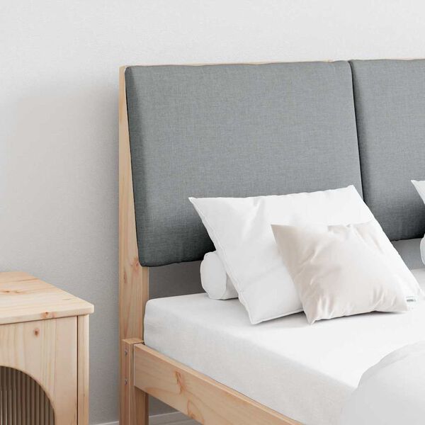 vidaXL Ταπετσαρισμένο κεφαλάρι Ανοιχτό γκρι 120 cm