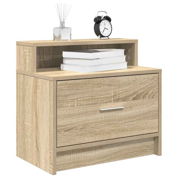 vidaXL Κομοδίνο με συρτάρι Sonoma Δρυς 51x31x47 εκ.