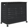 vidaXL Καλάθι Άπλυτων με Τροχούς Μαύρο 66x35x60 εκ. από Ρατάν