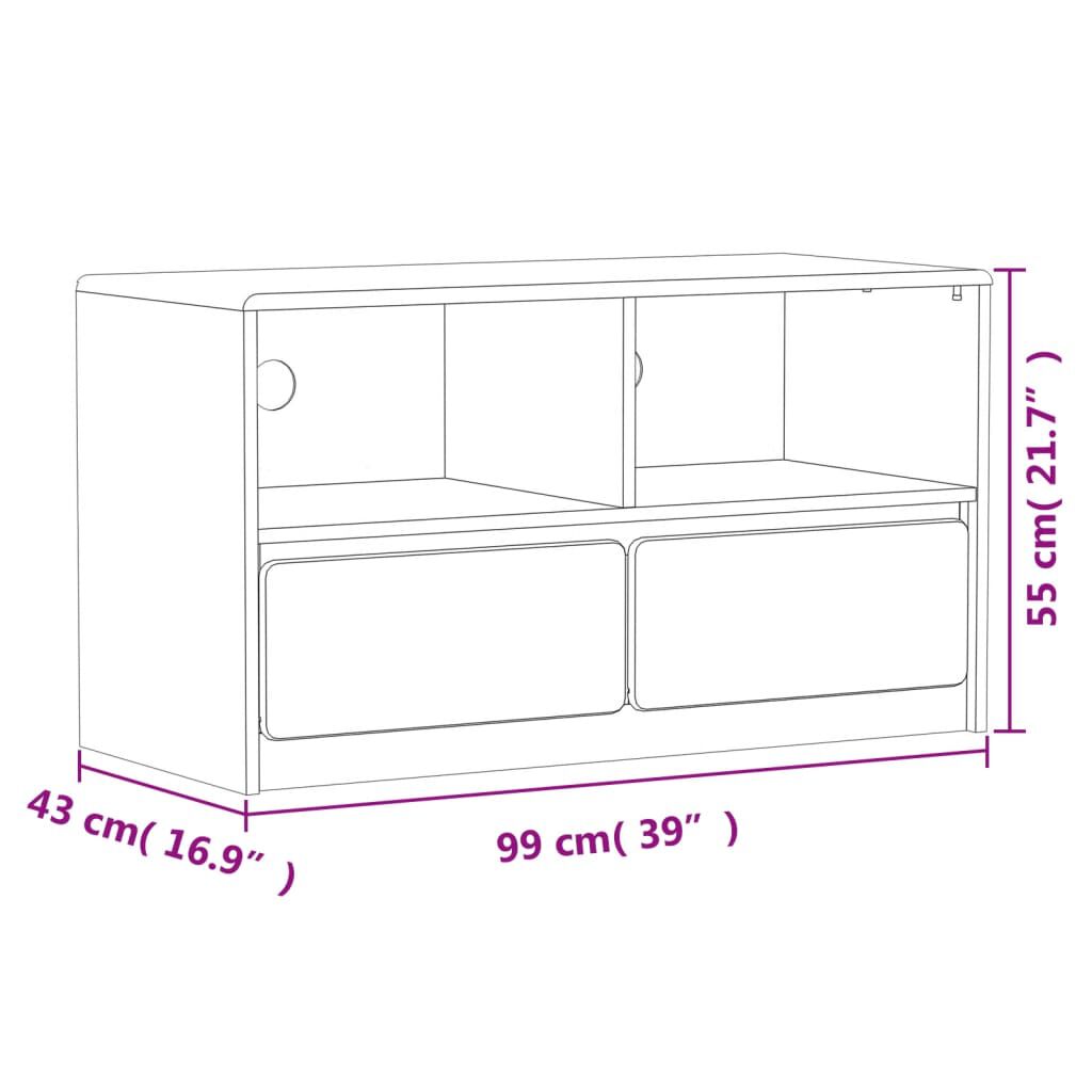 vidaXL Έπιπλο Τηλεόρασης SAUDA Χρώμα Δρυός 99x43x55 εκ. Μασίφ Πεύκο