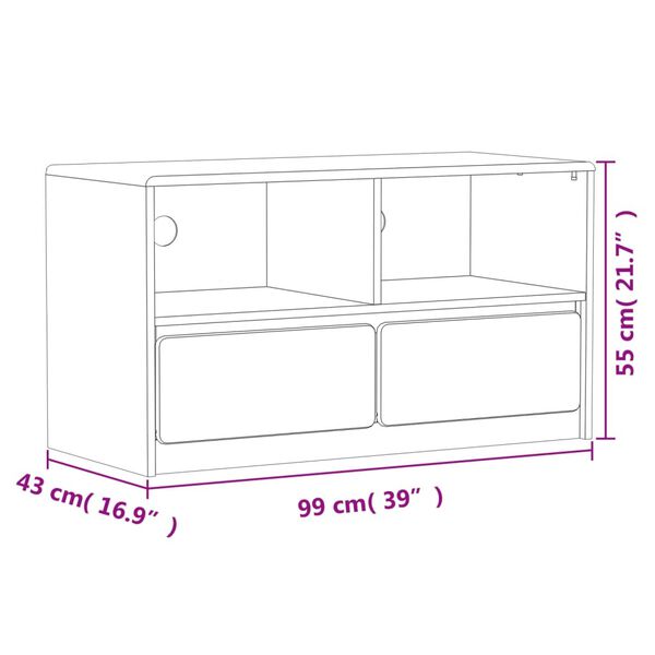 vidaXL Έπιπλο Τηλεόρασης SAUDA Χρώμα Δρυός 99x43x55 εκ. Μασίφ Πεύκο
