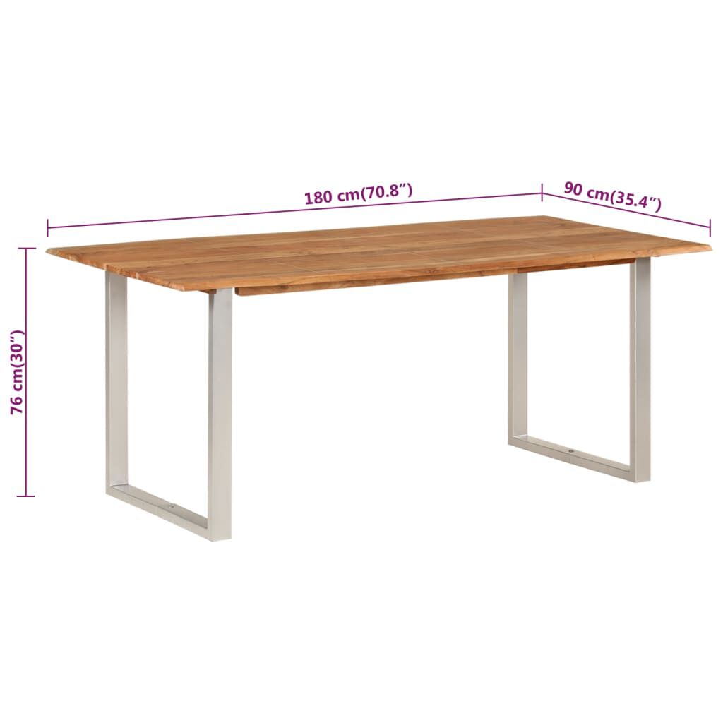 vidaXL Τραπεζαρία 180 x 90 x 76 εκ. από Μασίφ Ξύλο Ακακίας