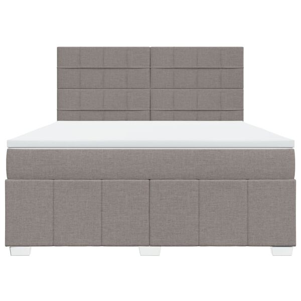 vidaXL &Kappa;&rho;&epsilon;&beta;ά&tau;&iota; Boxspring &mu;&epsilon; &Sigma;&tau;&rho;ώ&mu;&alpha; Taupe 180x200 &epsilon;&kappa;. &Upsilon;&phi;&alpha;&sigma;&mu;ά&tau;&iota;&nu;&omicron;