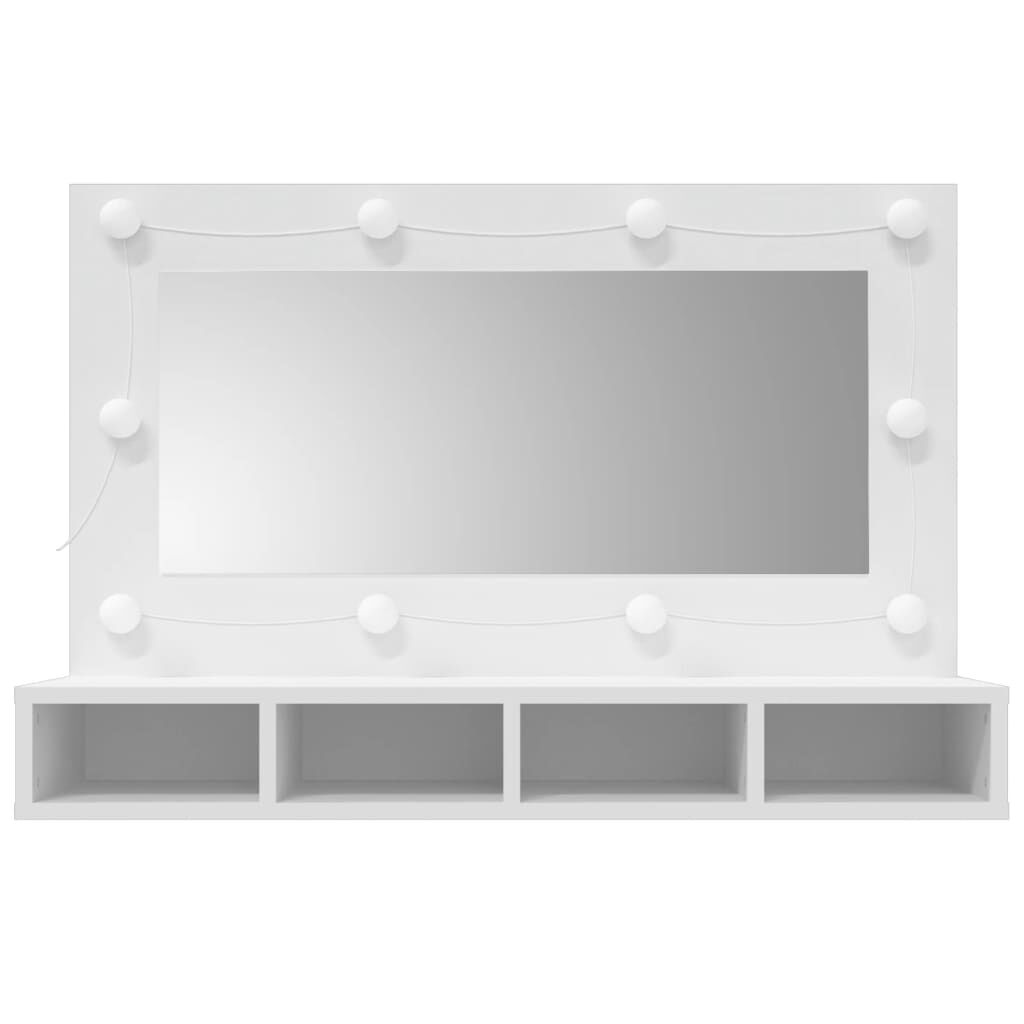 vidaXL Έπιπλο Καθρέπτη με LED Λευκό 90x31,5x62 εκ.
