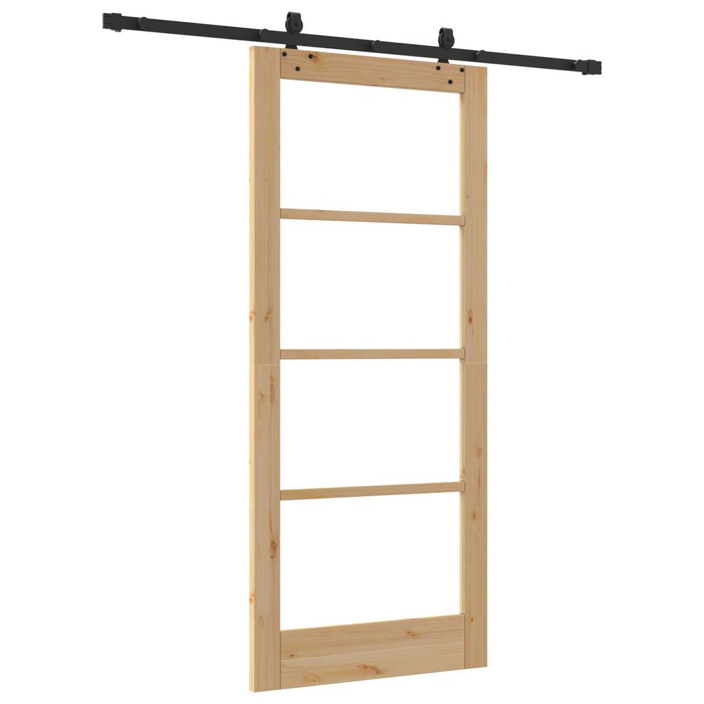 vidaXL Συρόμενη Πόρτα ORKDAL Καφέ 86 x 198.5 cm Ξύλο και μέταλλο
