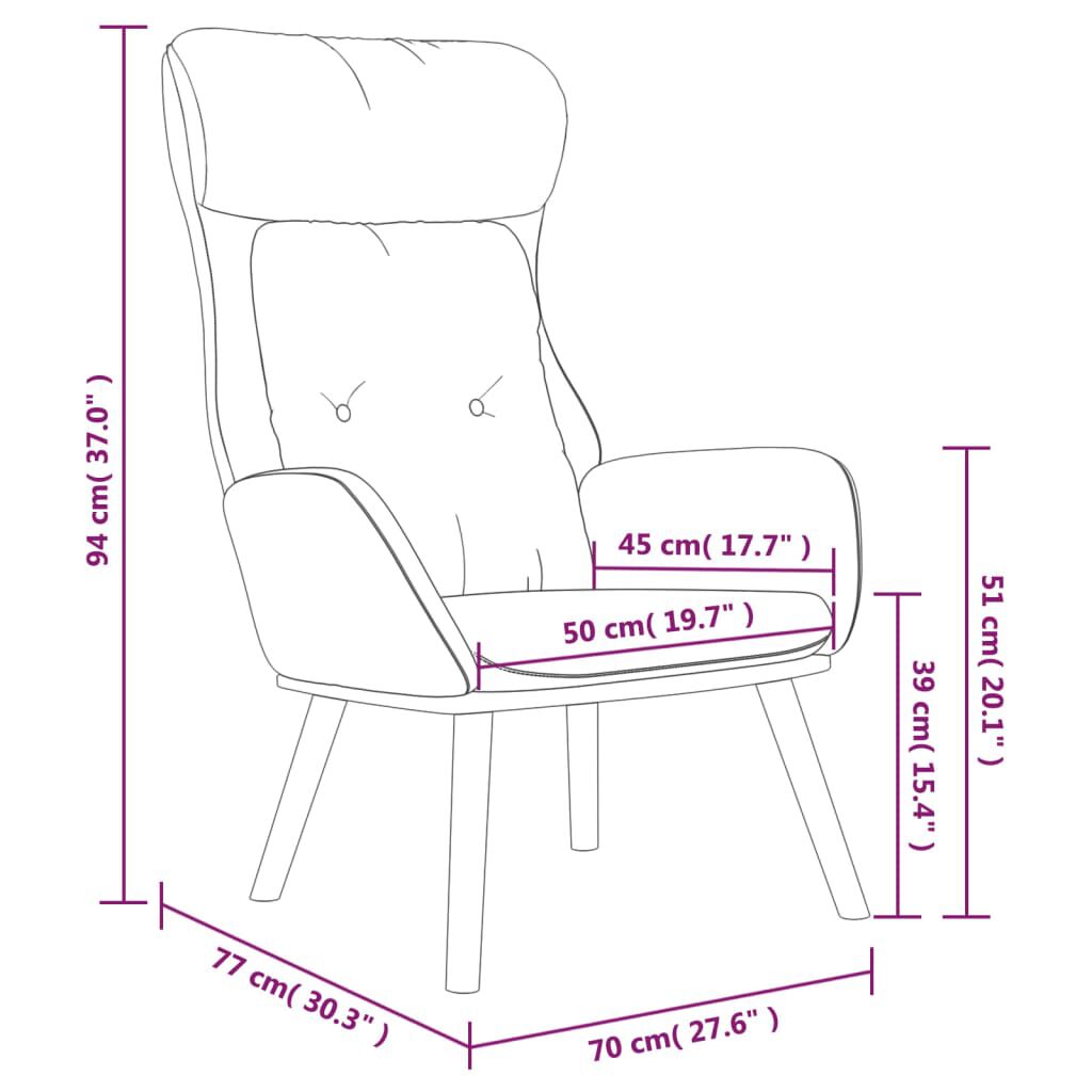 vidaXL Πολυθρόνα Relax Μπλε από Ύφασμα και PVC