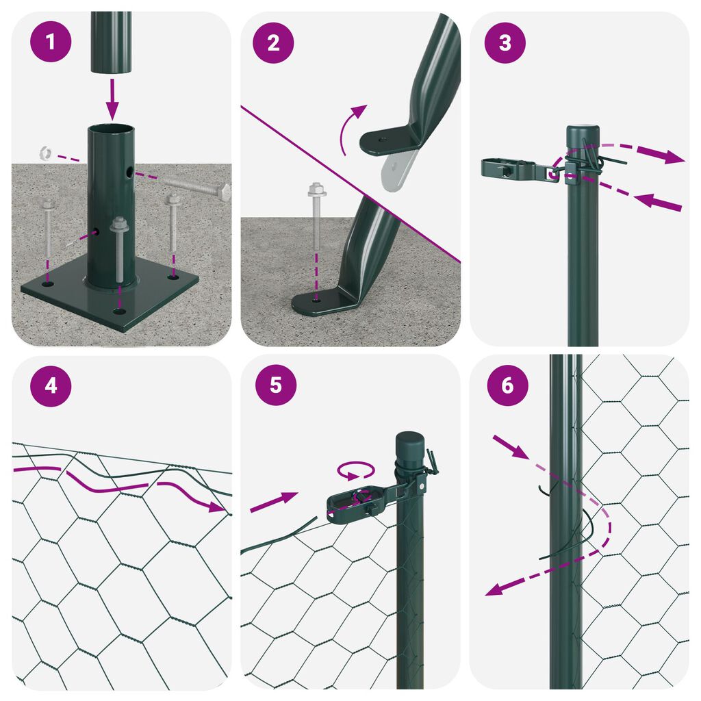 vidaXL Hexagon Fence Πράσινο 0.5x10 μ Χάλυβας
