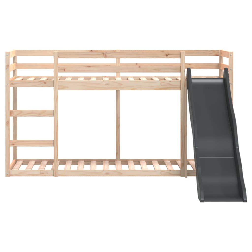 vidaXL Κουκέτα με Τσουλήθρα/Σκάλα 75x190 εκ. από Μασίφ Ξύλο Πεύκου