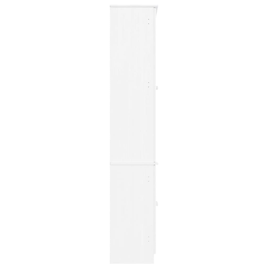 vidaXL Βιτρίνα Γυάλινη ALTA Λευκό 77x35x186,5εκ. από Μασίφ Ξύλο Πεύκου