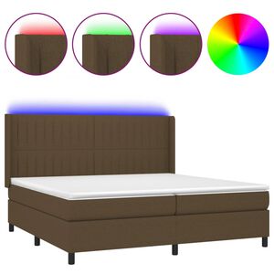 vidaXL &Kappa;&rho;&epsilon;&beta;ά&tau;&iota; Boxspring &mu;&epsilon; &Sigma;&tau;&rho;ώ&mu;&alpha; & LED &Sigma;&kappa;.&Kappa;&alpha;&phi;έ 200x200&epsilon;&kappa;. &Upsilon;&phi;&alpha;&sigma;&mu;ά&tau;&iota;&nu;&omicron;