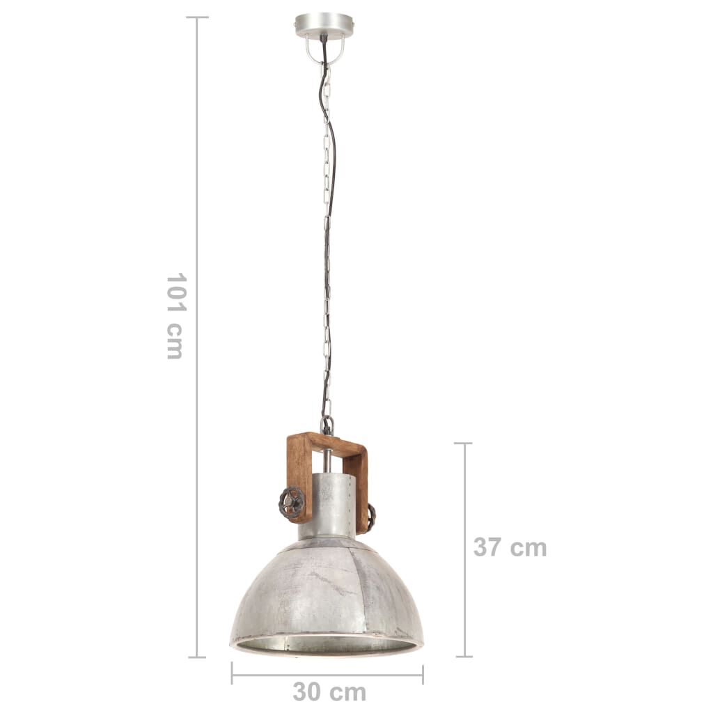 vidaXL Φωτιστικό Κρεμαστό Industrial Στρογγυλό 25 W Ασημί 30 εκ. Ε27