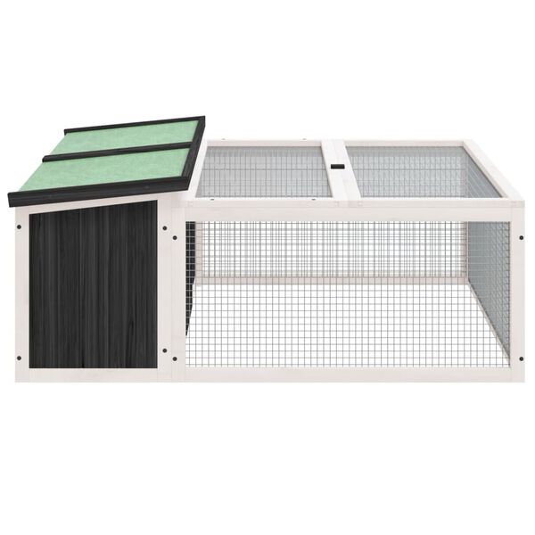 vidaXL Κλουβί Κουνελιών Γκρι 117,5 x 97 x 47,5 εκ. Μασίφ Ξύλο Πεύκου