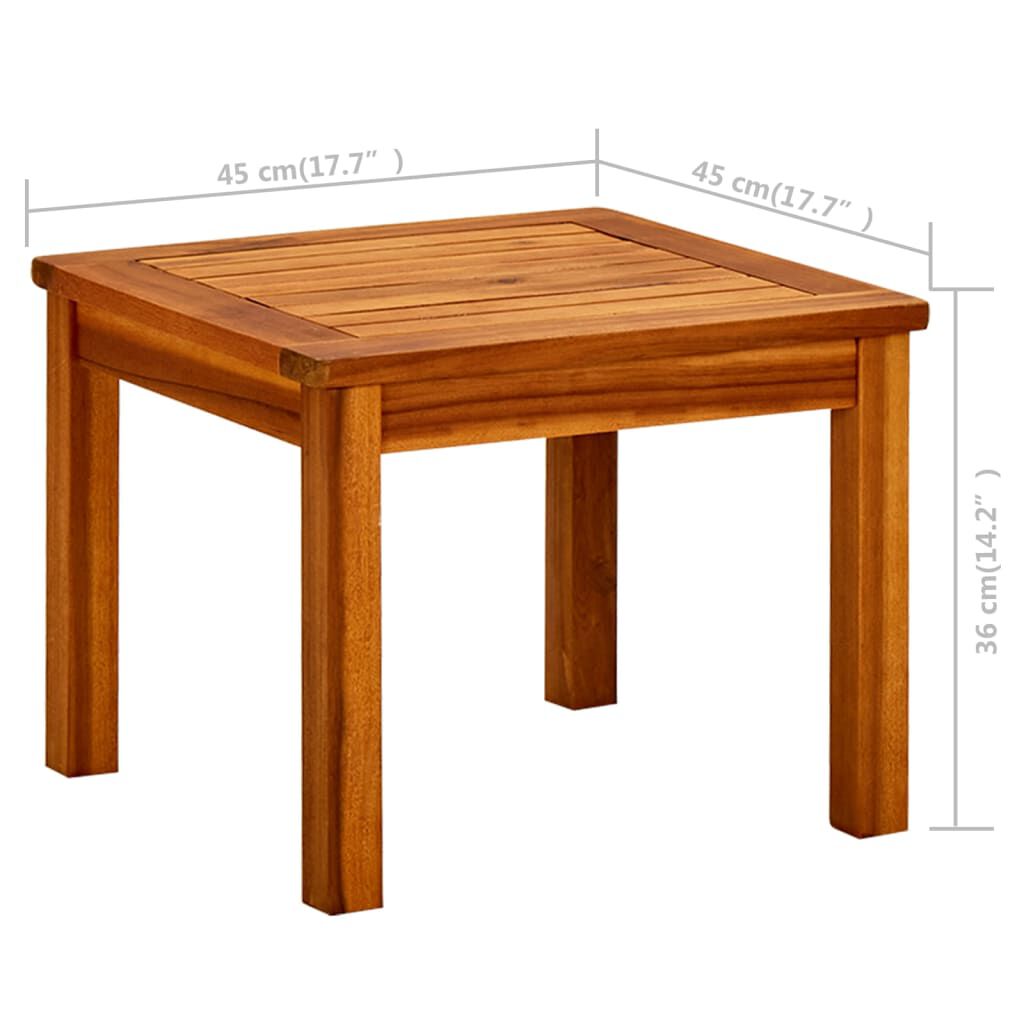vidaXL Τραπεζάκι Σαλονιού Κήπου 45 x 45 x 36 εκ. Μασίφ Ξύλο Ακακίας