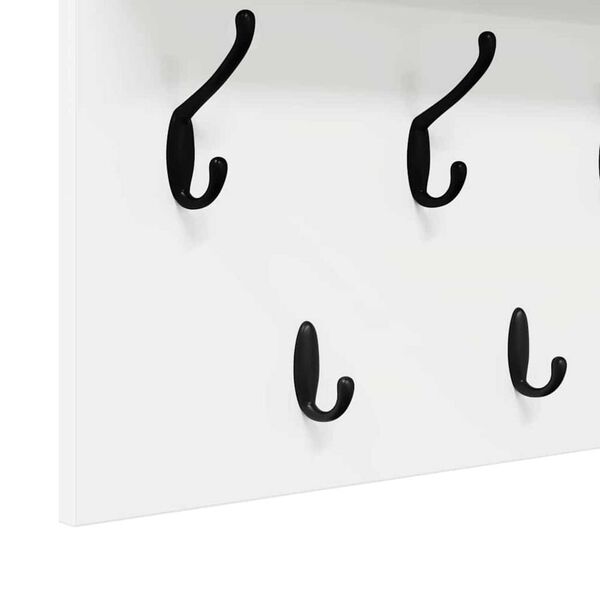 vidaXL Τοίχου Κρεμάστρα Λευκό 60 x 40 x 12 cm Επεξεργασμένο ξύλο