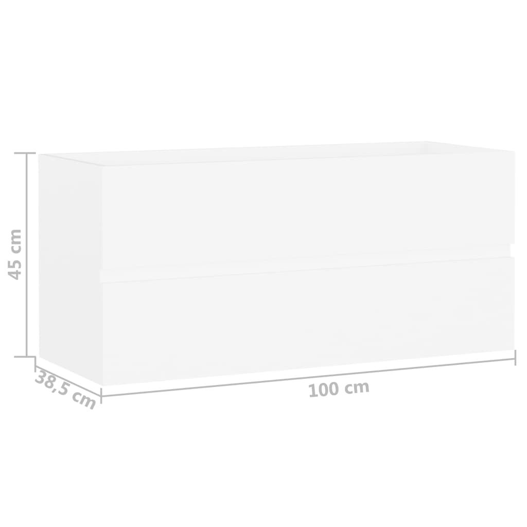 vidaXL Ντουλάπι Νιπτήρα Λευκό 100 x 38,5 x 45 εκ. από Επεξ. Ξύλο