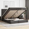 vidaXL Οθωμανικό κρεβάτι με στρώμα Μαύρο 180x200cm Faux Leather