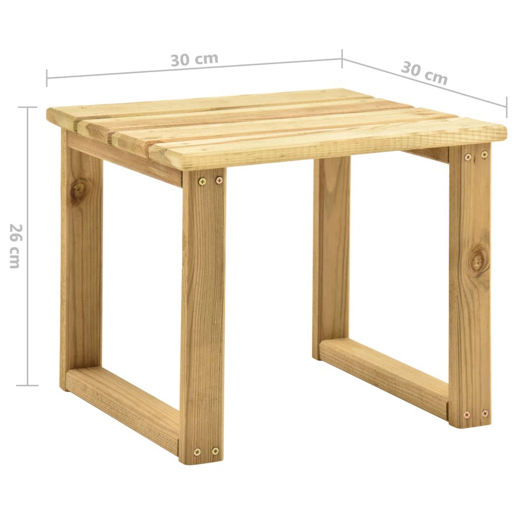 vidaXL Τραπέζι Ξαπλώστρας 30 x 30 x 26 εκ. Εμποτισμένο Ξύλο Πεύκου