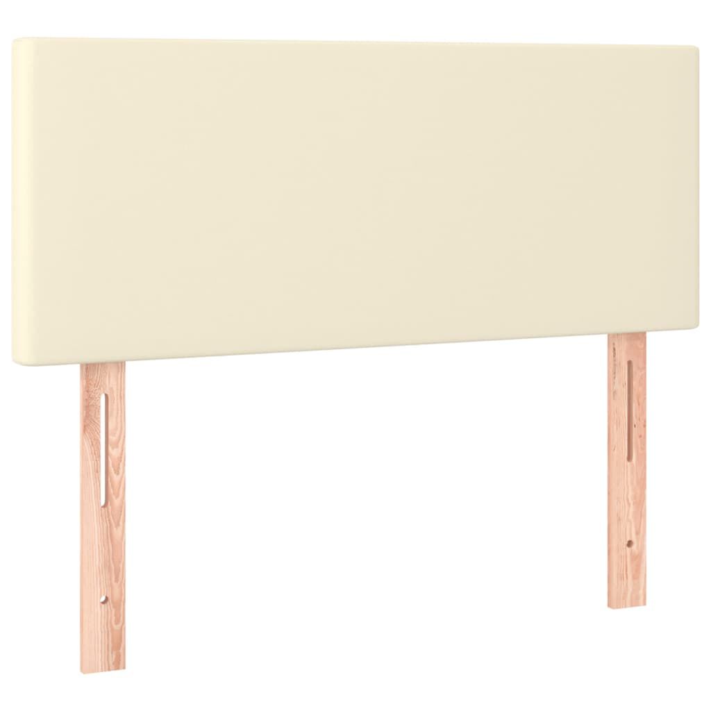 vidaXL Κρεβάτι Boxspring με Στρώμα Κρεμ 100x200εκ. από Συνθετικό Δέρμα