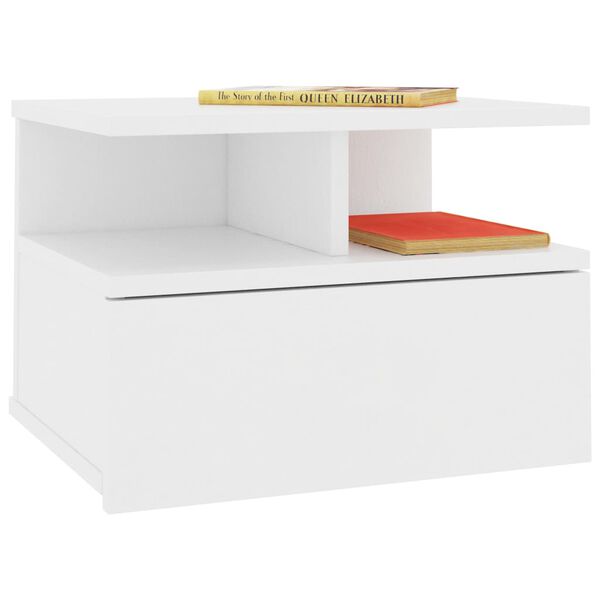 vidaXL Κομοδίνα Κρεμαστά 2 τεμ. Λευκά 40 x 31 x 27 εκ. από Επεξ. Ξύλο