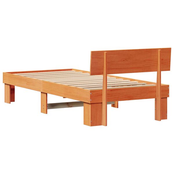 vidaXL Σκελετός Κρεβατιού Καφέ κεριού 90 x 190 cm Συμπαγές ξύλο πεύκου
