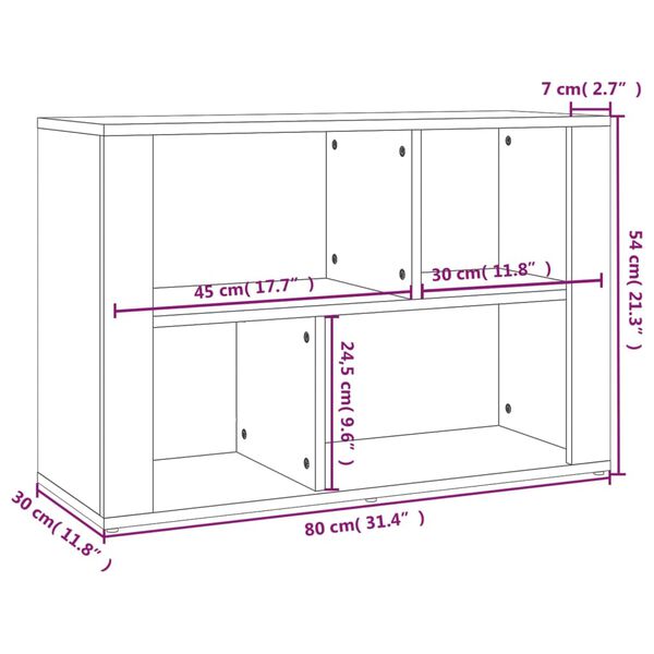vidaXL Ντουλάπι Γκρι Sonoma 80x30x54 εκ. από Επεξεργασμένο Ξύλο