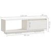 vidaXL Έπιπλο Τηλεόρασης Λευκό 110 x 30 x 33,5εκ από Μασίφ Ξύλο Πεύκου