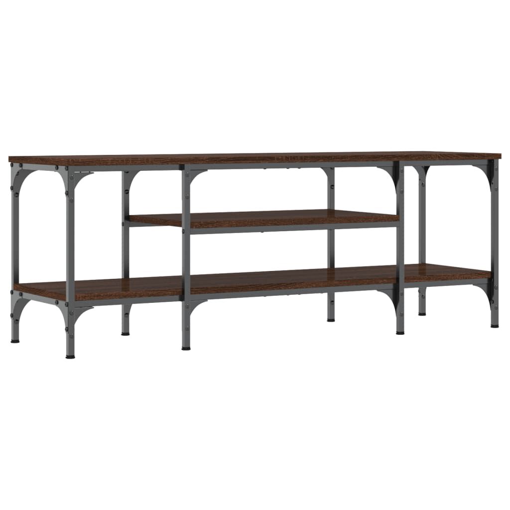 vidaXL Έπιπλο Τηλεόρασης Καφέ Δρυς 121x35x45 εκ. Επεξ. Ξύλο/Σίδερο