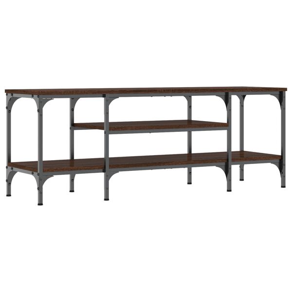 vidaXL Έπιπλο Τηλεόρασης Καφέ Δρυς 121x35x45 εκ. Επεξ. Ξύλο/Σίδερο