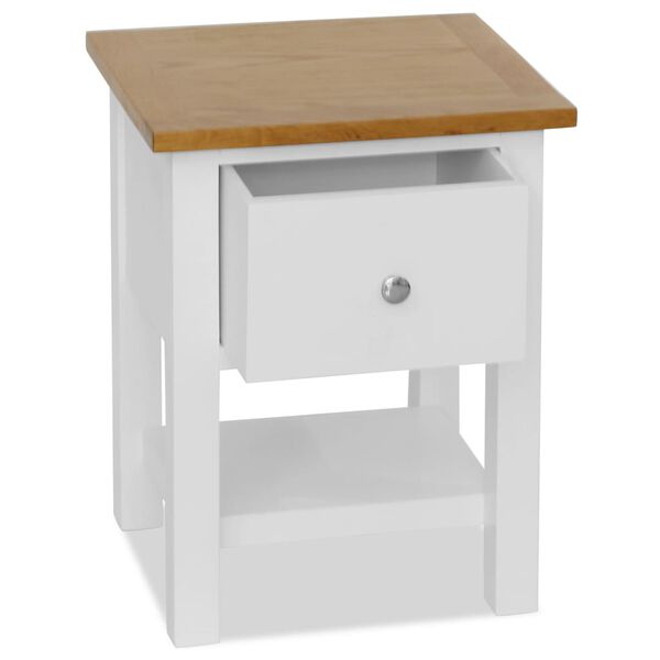 vidaXL Κομοδίνο 36 x 30 x 47 εκ. από Μασίφ Ξύλο Δρυός