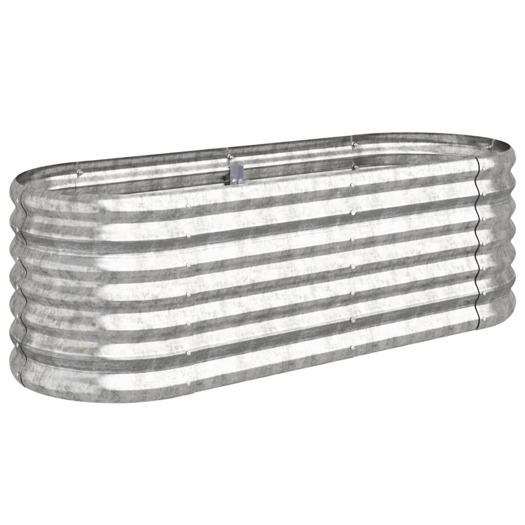 vidaXL Ζαρντινιέρα Υπερυψωμένη Ασημί 114x40x36 εκ. Ατσάλι Ηλεκτρ. Βαφή