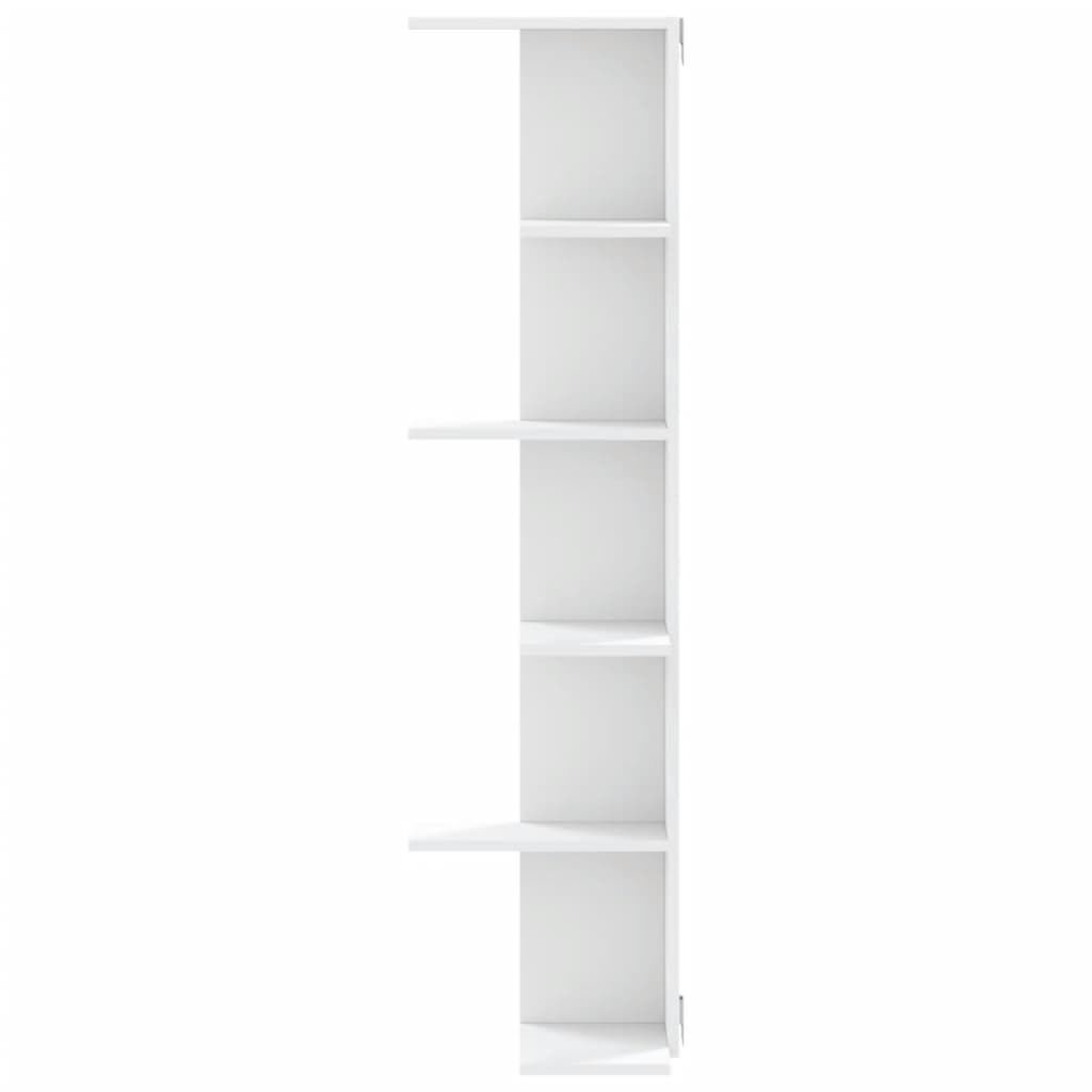 vidaXL Γωνιακή Ραφιέρα Τοίχου Λευκή 36,5x36,5x140 εκ. Επεξ. Ξύλο