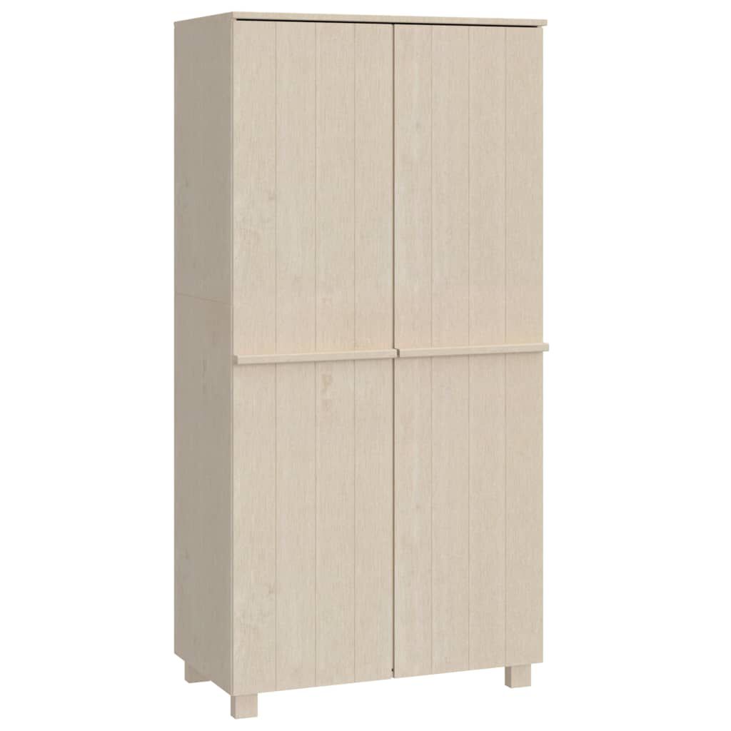 vidaXL Ντουλάπα HAMAR Καφέ Μελί 89 x 50 x 180 εκ. Μασίφ Ξύλο Πεύκου