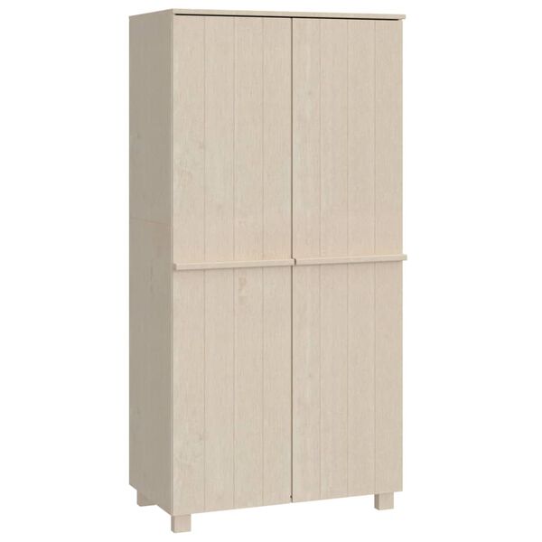 vidaXL Ντουλάπα HAMAR Καφέ Μελί 89 x 50 x 180 εκ. Μασίφ Ξύλο Πεύκου