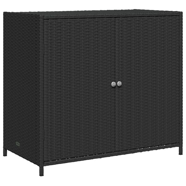 vidaXL Ντουλάπι Αποθήκευσης Κήπου Μαύρο 83x45x76 εκ. Συνθετικό Ρατάν