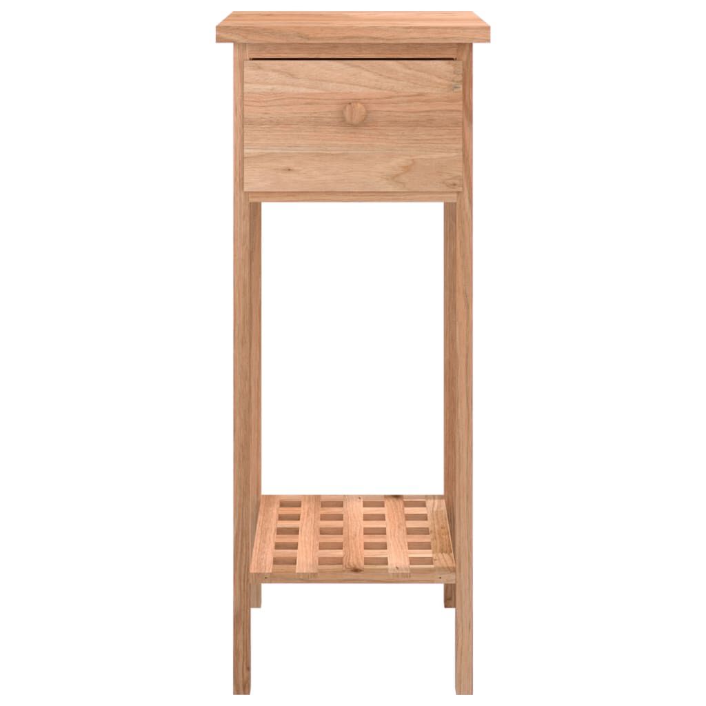 vidaXL Βοηθητικό Τραπέζι με Συρτάρι 25x25x60 εκ. Μασίφ Ξύλο Καρυδιάς